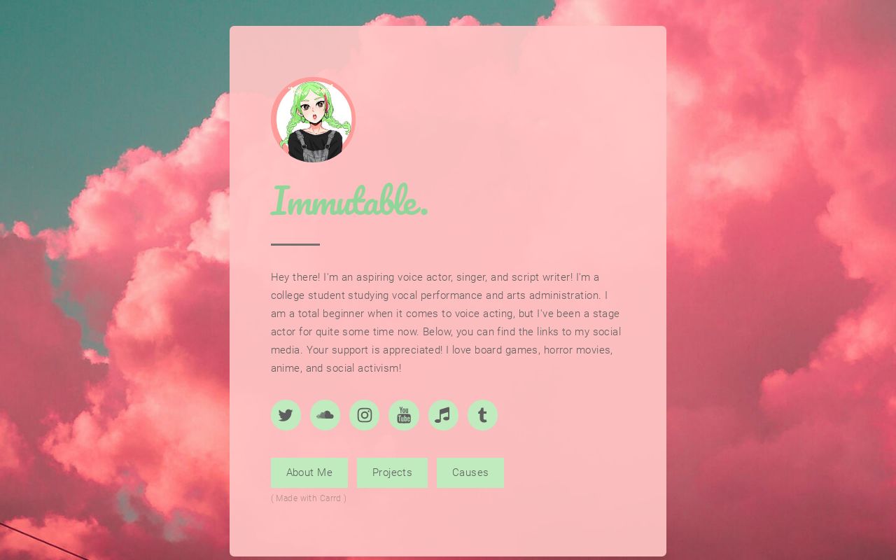 Carrd profile picture for @immutable